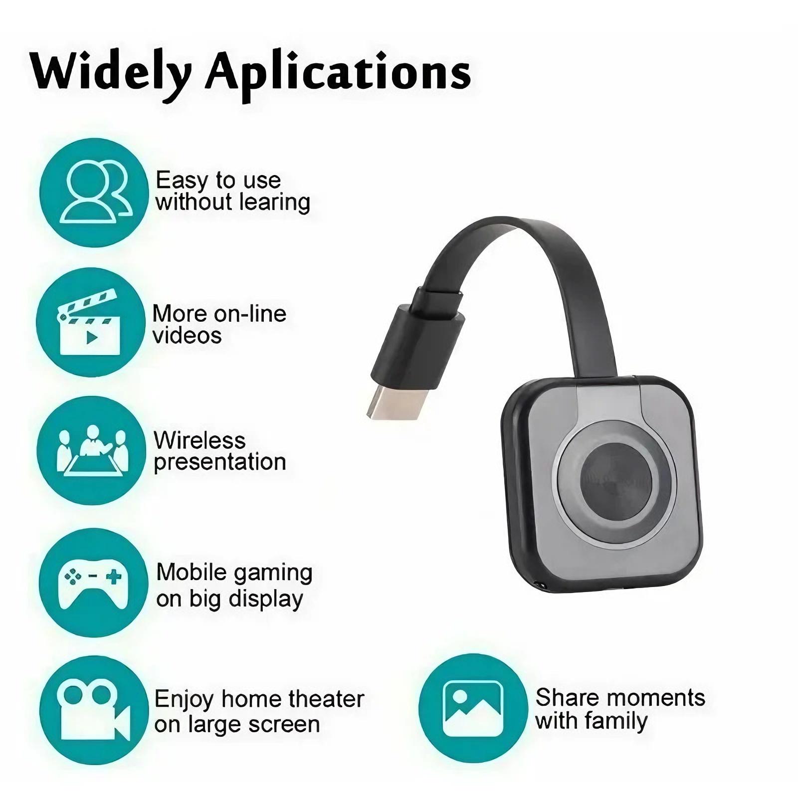 Portable WiFi Audio Video Transmitter & Receiver, Mobile Screen Mirroring Device with HDMI Cable for Android Smartphones, PC, TV, Projector, Devices