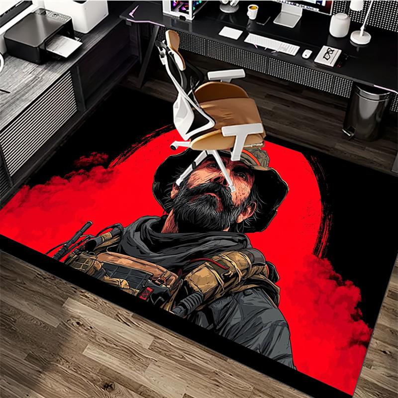 Call of Duty Steadfast Soldier Pattern Area Rug, Modern Area Rug, Office Chair Cushion, Game Chair Cushion, Suitable for Offices, Game Rooms, Entrance Halls, Living Rooms, Bedrooms, Hallways