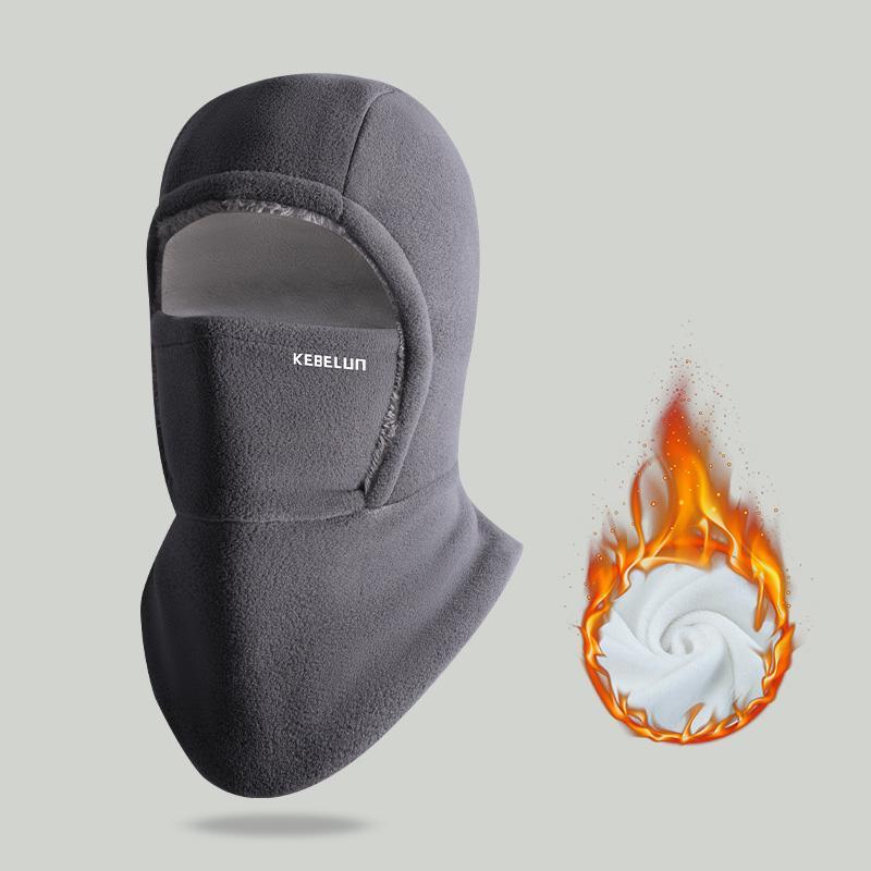 Winter Warmth 2-in-1 Hat & Face Mask - Windproof, Thick Fleece Lining for Cycling, Running, Skiing, Machine Washable, Black Protective Gear
