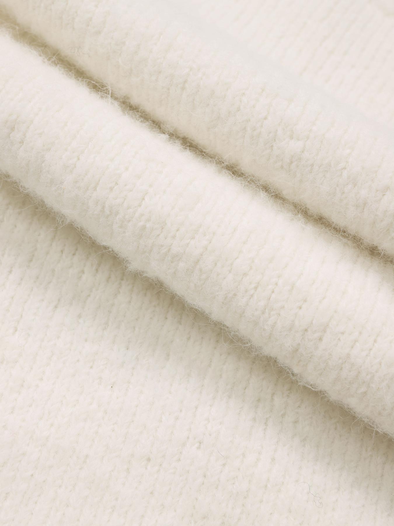 Women's Fashion Casual Soft Knit Sweater, Asymmetrical Shoulder Long Sleeve Pullover, Loose Fit Fall & Winter Wear