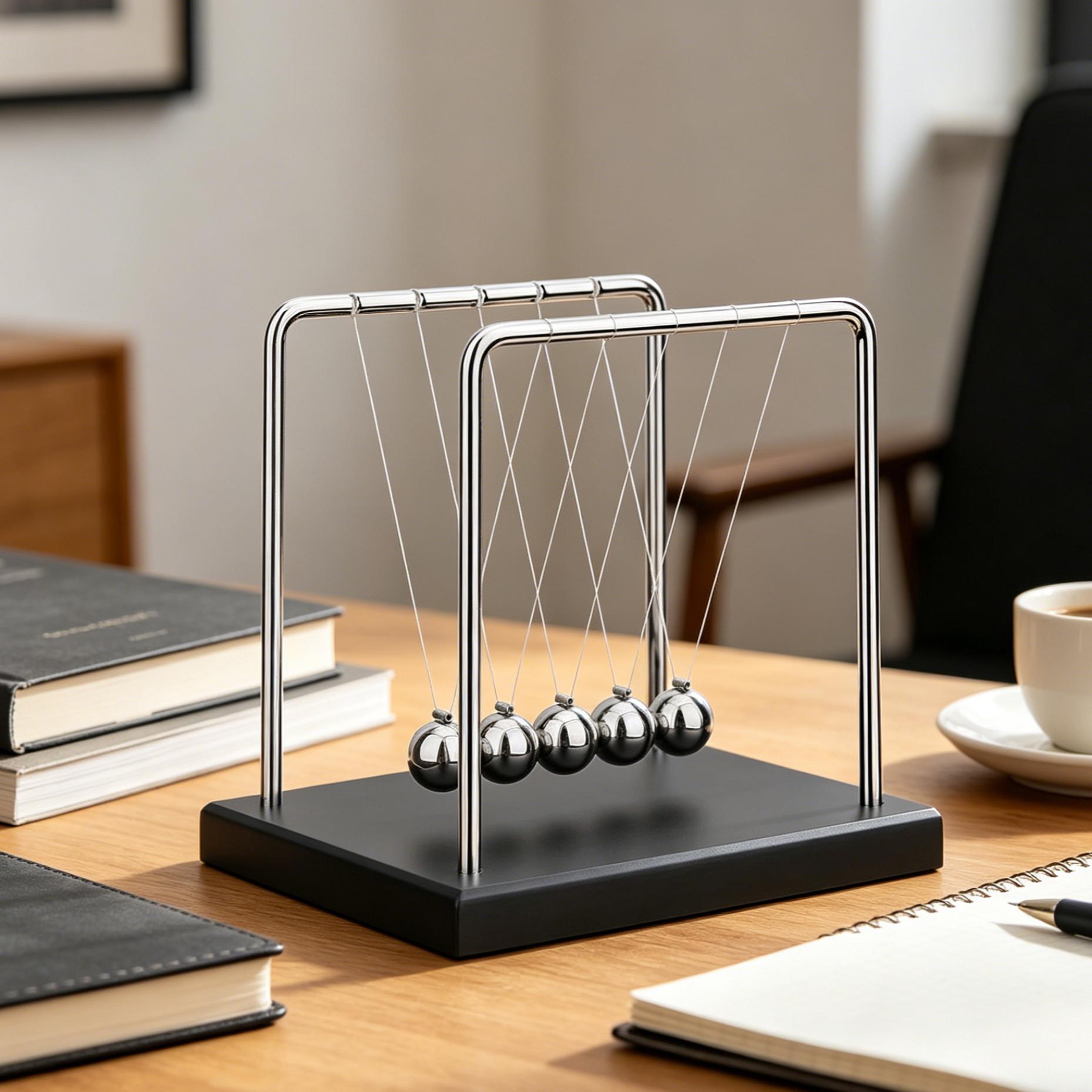 Newton's Cradle Balance Ball, Science Physics Toy, Desktop Decoration, Kinetic Energy Puzzle, Ideal for Home and Office Tables