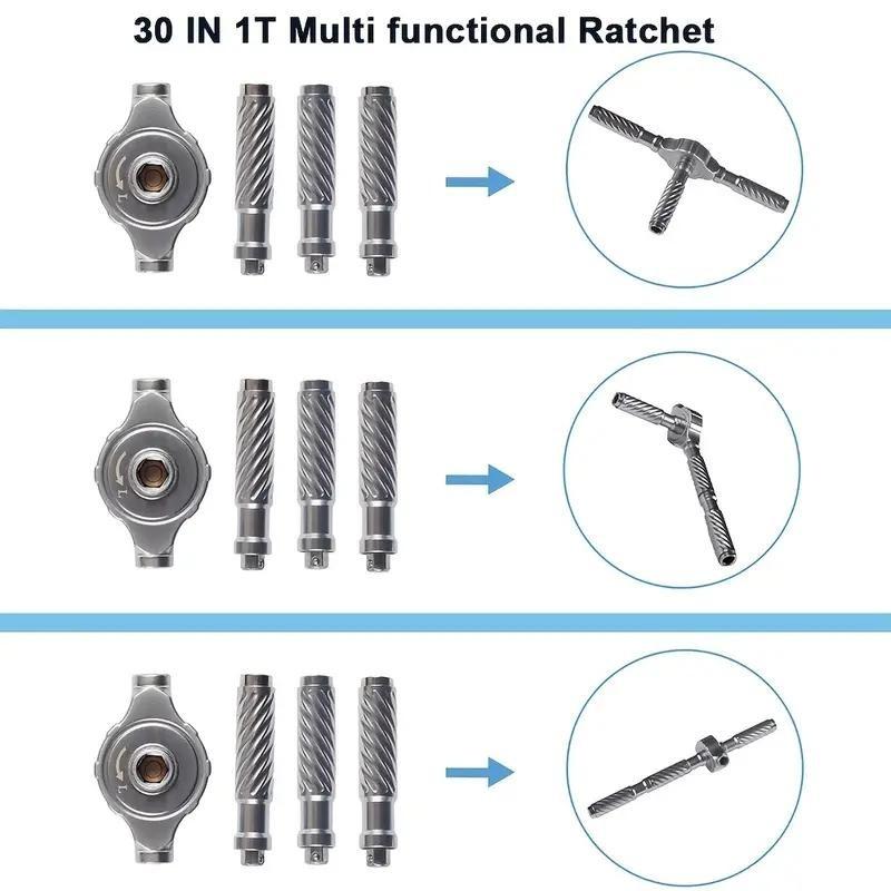 30-In-1 Multi-Function Ratchet Screwdriver Set, Hex Key Coverage, Ideal for Daily Repairs, Comprehensive Tool Kit for Home Use