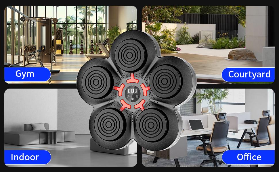 2026 Music Boxing Machine for Adults and Kids, Smart Bluetooth Boxing Training Equipment with Gloves Wall Mounted, Workout Punching Machine for Home,Office and Gym