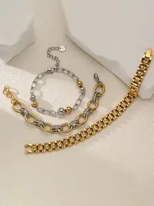 1Pcs Stainless Steel Bracelet Beads Chain Bangle Metal Texture Personalized Attractive Jewelry Waterproof Wrist Chain Gift