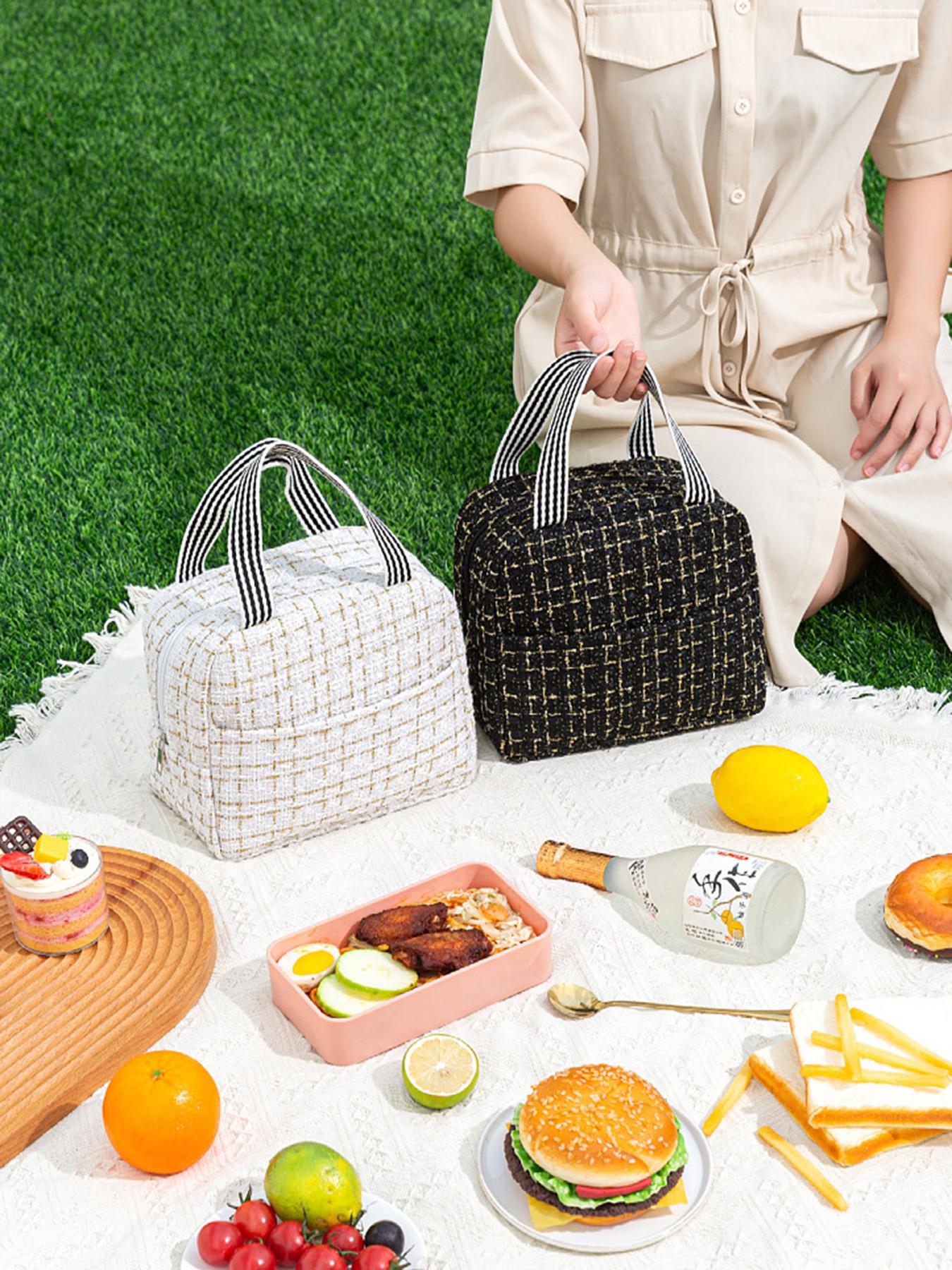 Large Capacity Insulated Lunch Bag, Thickened Food Container Bag, Commuter Bento Box, Picnic Bag, Thermal Meal Pouch