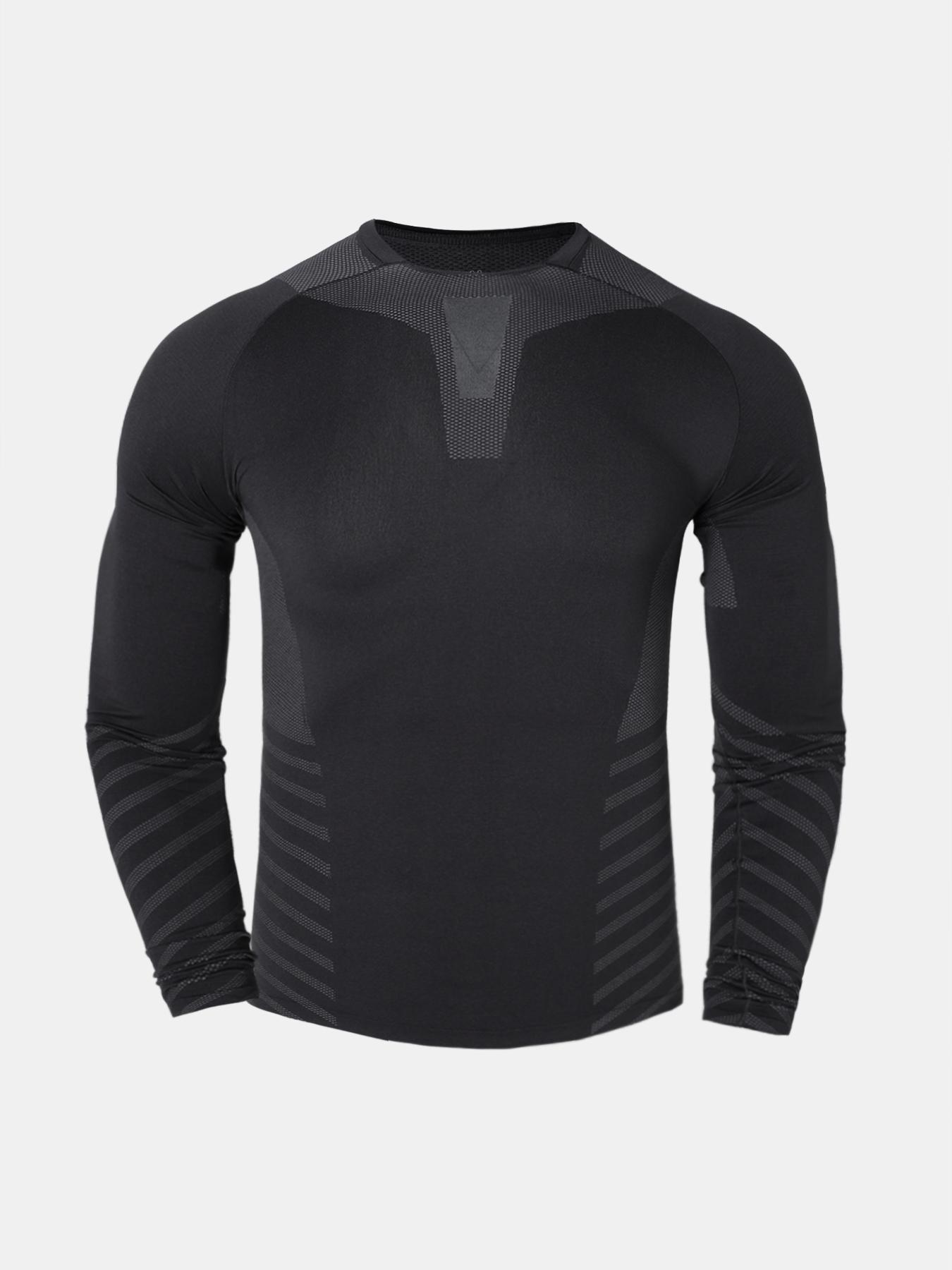 LiveGreat Men's 2026 Spring Autumn T-Shirt, High Stretch Seamless Jacquard Antibacterial Deodorant Sports Tee