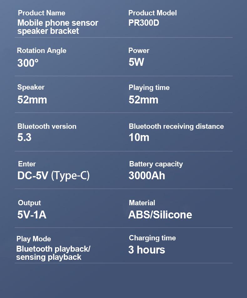 AKLLCCR 5-in-1 Power Bank with Wireless Induction Audio Bluetooth Speaker & Cellphone Stand Usb Cable Emergency charging (5000mAh) 5.3 HD Surround Subwoofer Sound  Fits Smartphones,Tablets Springtok