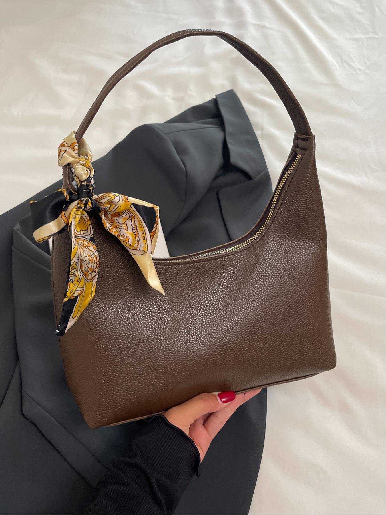 Fashion Retro Crossbody Shoulder Bag for Women, Stylish Compact Design with Scarf Detail, Perfect for Daily Use & Special Occasions, Embellished Shoulder Bag