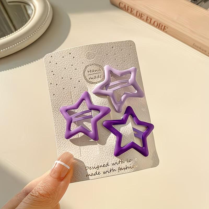 30 Random Color Star Hair Clips, Sweet Cute Design, Protects Hair, Daily Versatile Use, Fashionable Girl's Hair Accessories