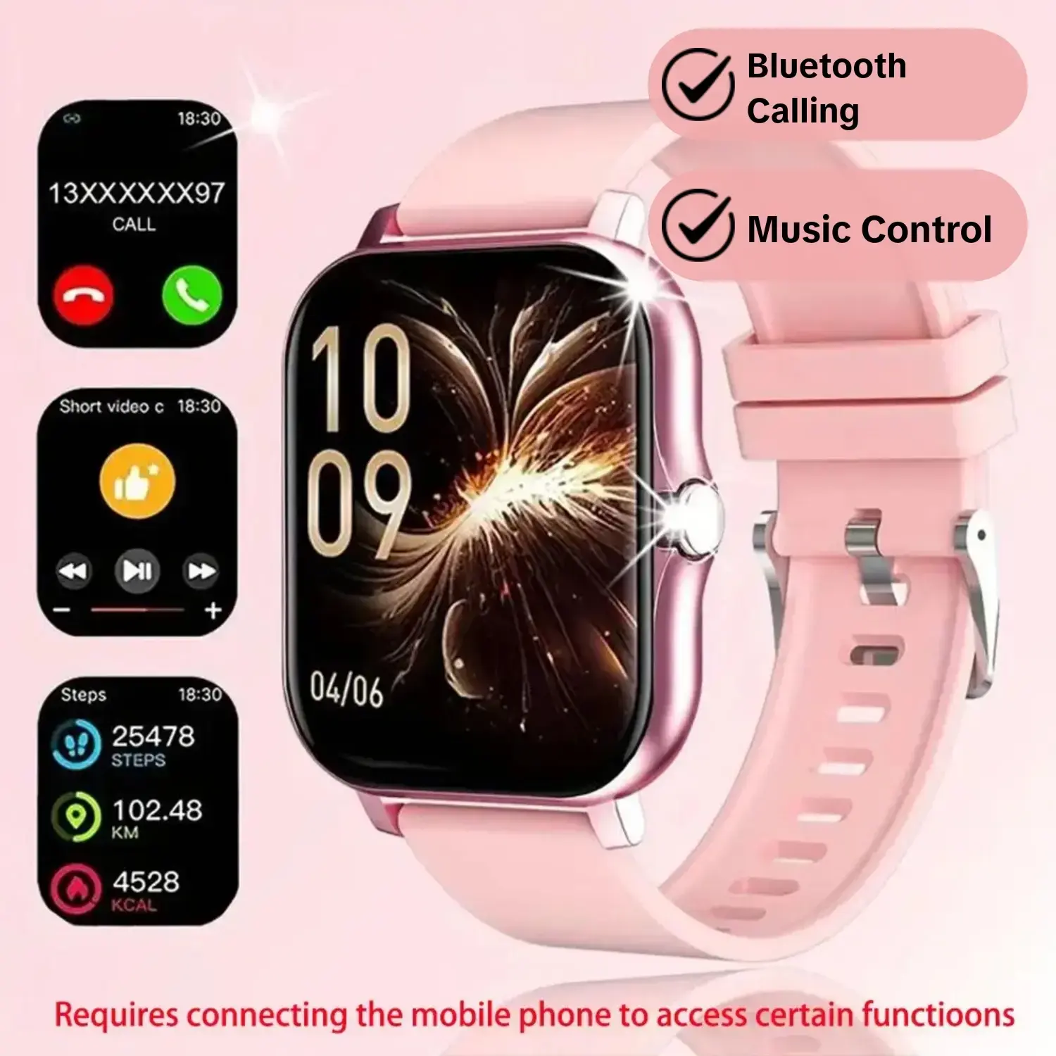 SIMSONLAB Multifunctional Touchscreen Smart Watch, 1 Count Fashionable Digital Watch with Weather Forecast & Music Control Function, Sports Smart Watch for Women & Men, Ideal Gift（Requires connecting the mobile phone to control music&call）