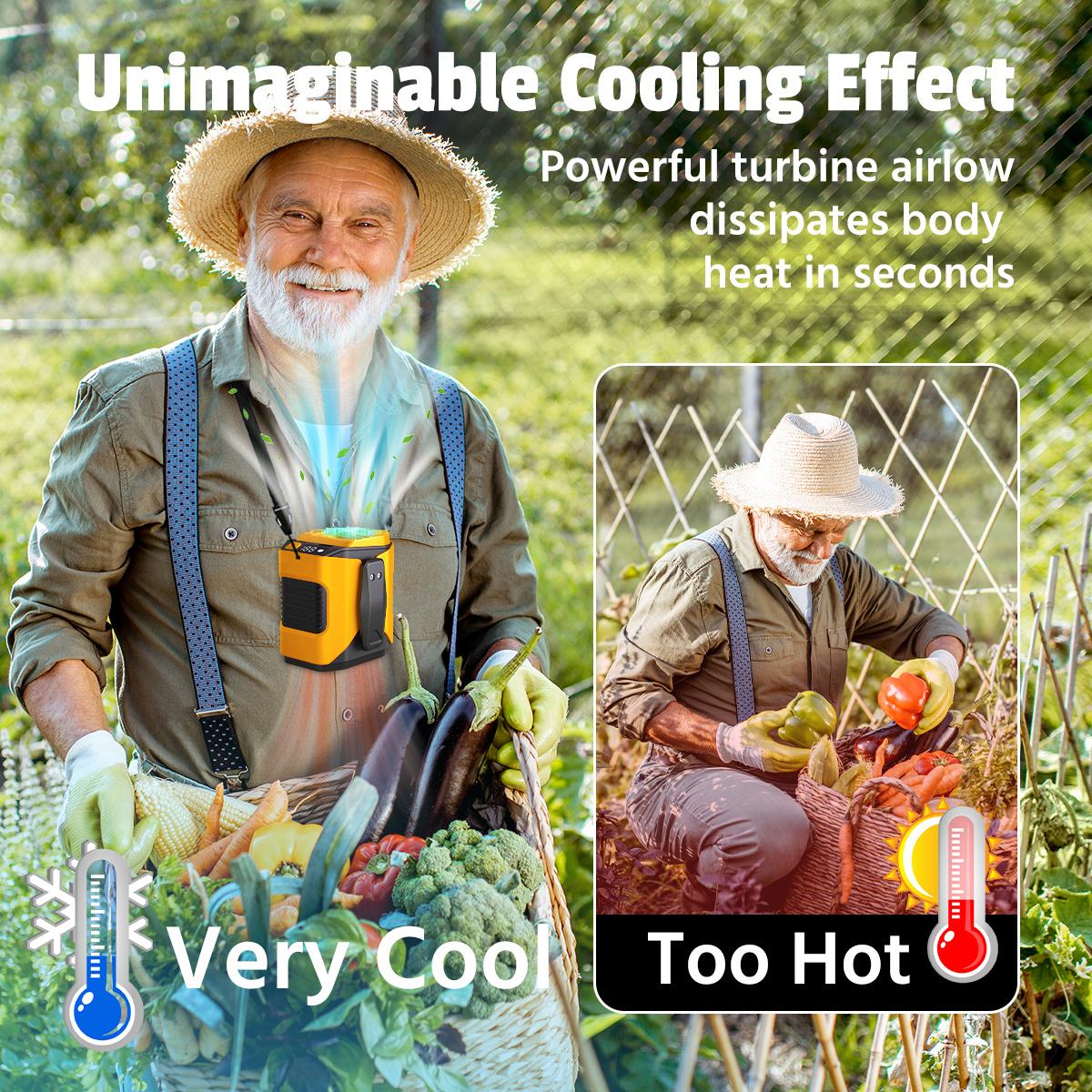 Portable Waist Fan Under Shirt Rechargeable 5000mAh Powerful Wind for up to 24 Working Hours Personal Cooling Fan Mini Hands-Free Fan With Flashlight for Outdoor & Travel Orange Portable Waist Fan Under Shirt Rechargeable 5000mAh Powerful Wind for up to 24 Working Hours Personal Cooling Fan Mini Hands-Free Fan With Flashlight for Outdoor & Travel Orange