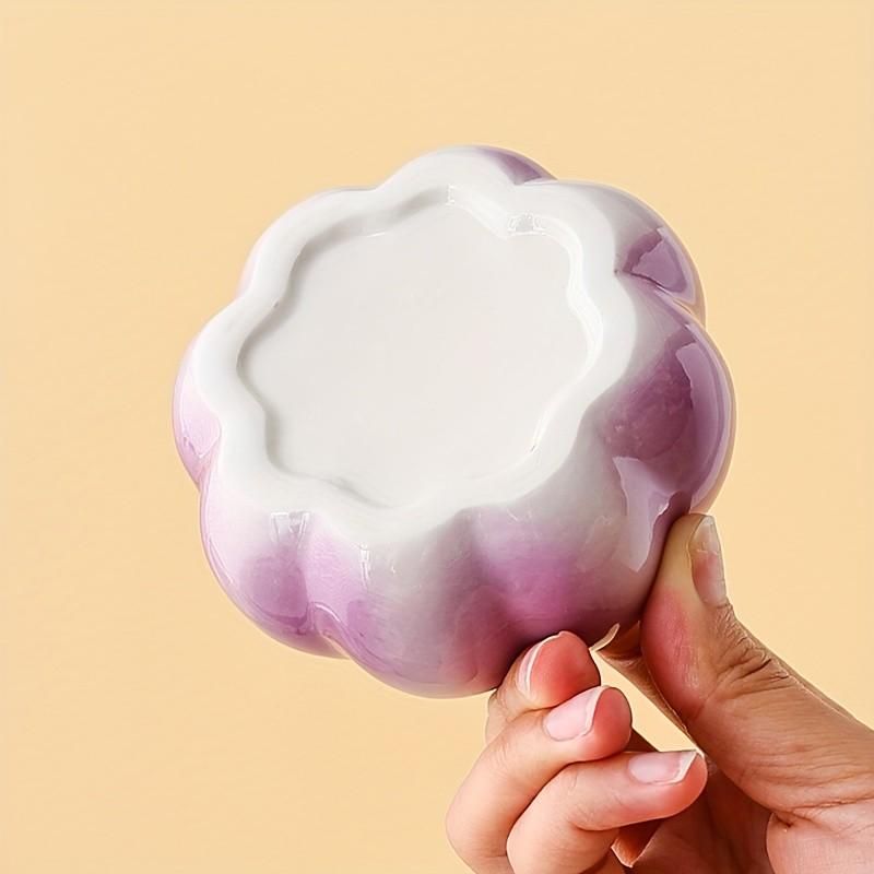 Garlic Shaped Ceramic Canister | Purple Glazed Kitchen Storage Jar for Spices Treats | Decorative Countertop Organizer with Vintage Farmhouse Charm | Functional Decor for Home Cooks & Collectors | US Culinary Accent Piece