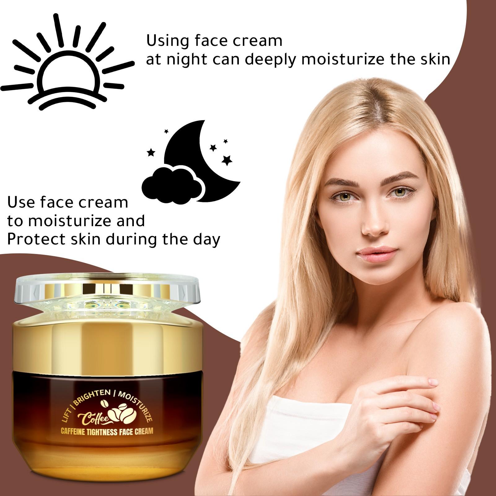 Firming Moisturizer Balm, Contains Caffeine, Hyaluronic Acid, Collagen, Vitamin E, Retinol, Reduces Fine Lines, Wrinkles, 50g
