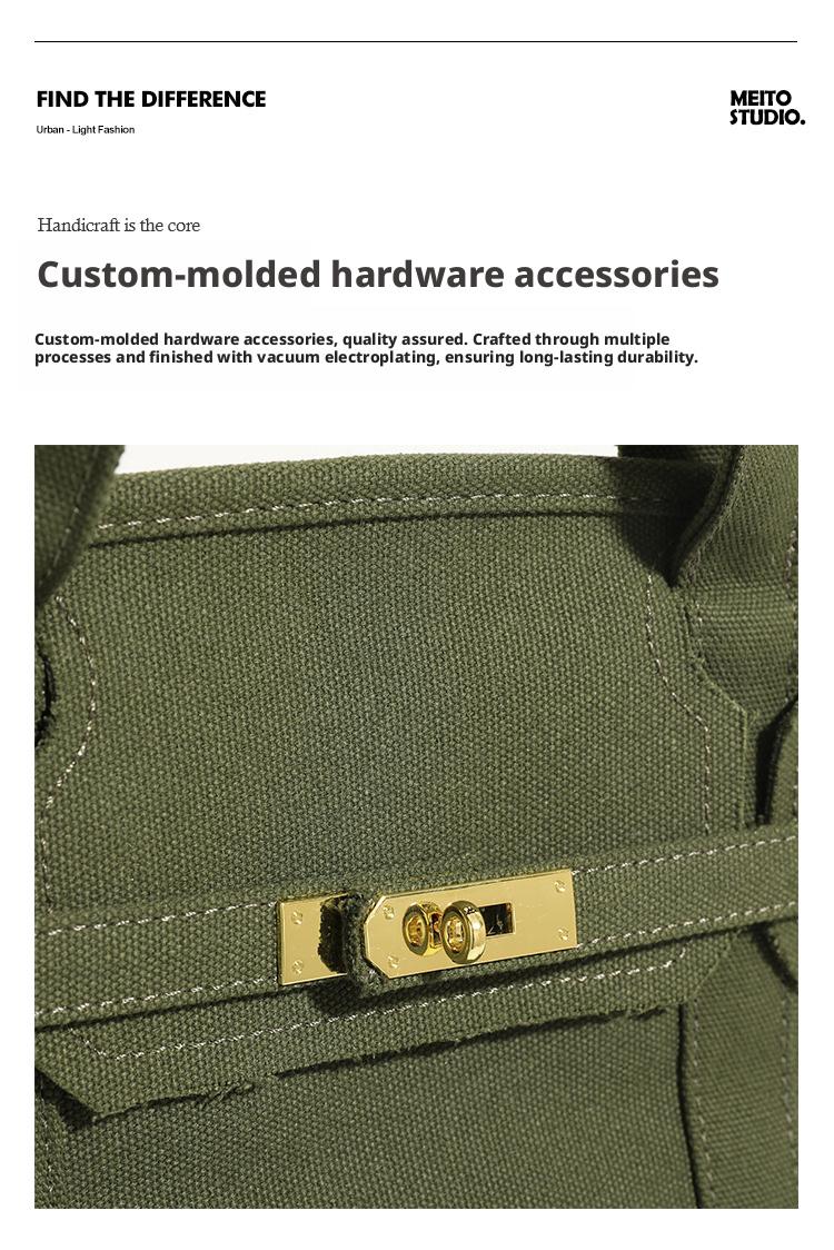 40L large capacity canvas bag with high-end and niche design, contrasting color handbag, versatile bag for vacation, travel, commuting, and more