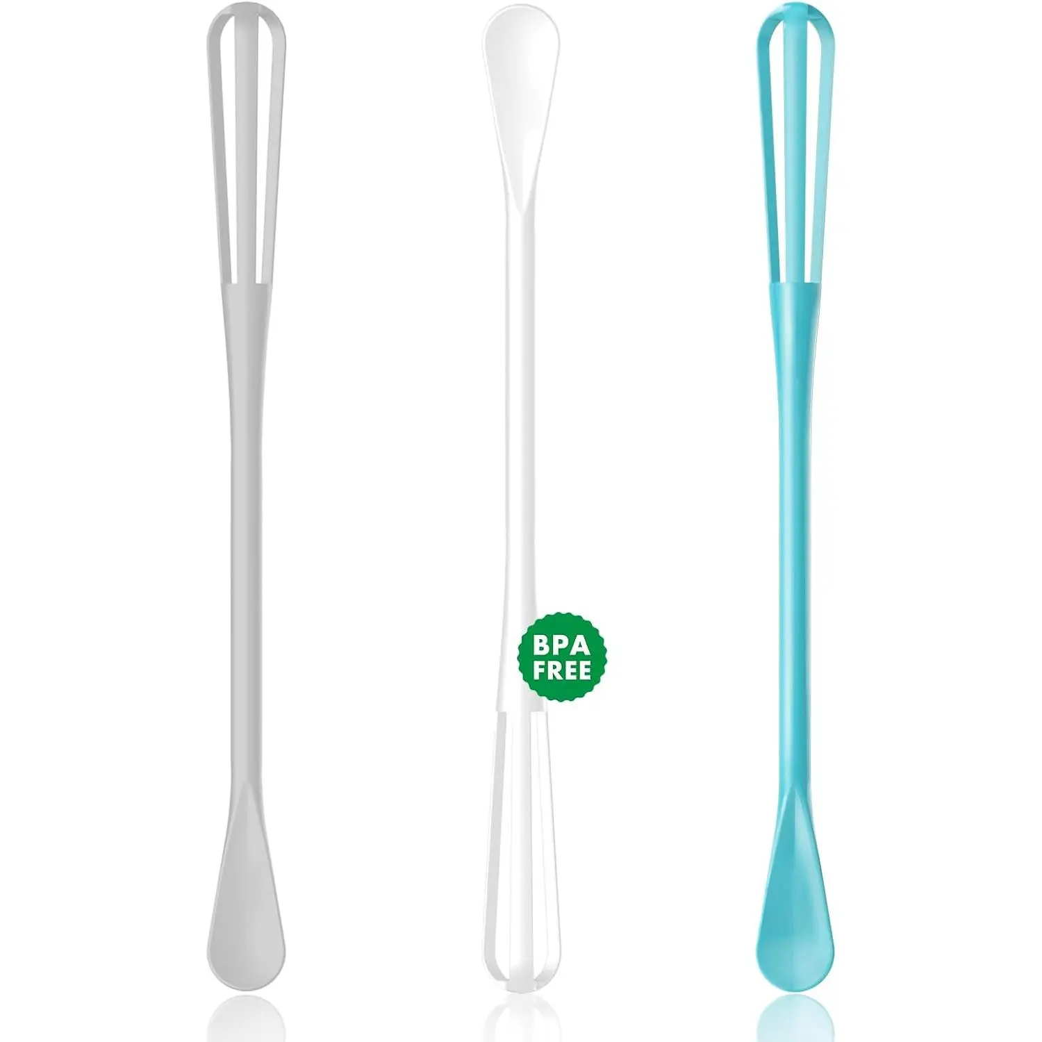 2-In-1 Mini Whisk and Spoon, Set of 2, 8.5-Inch, White/Yellow