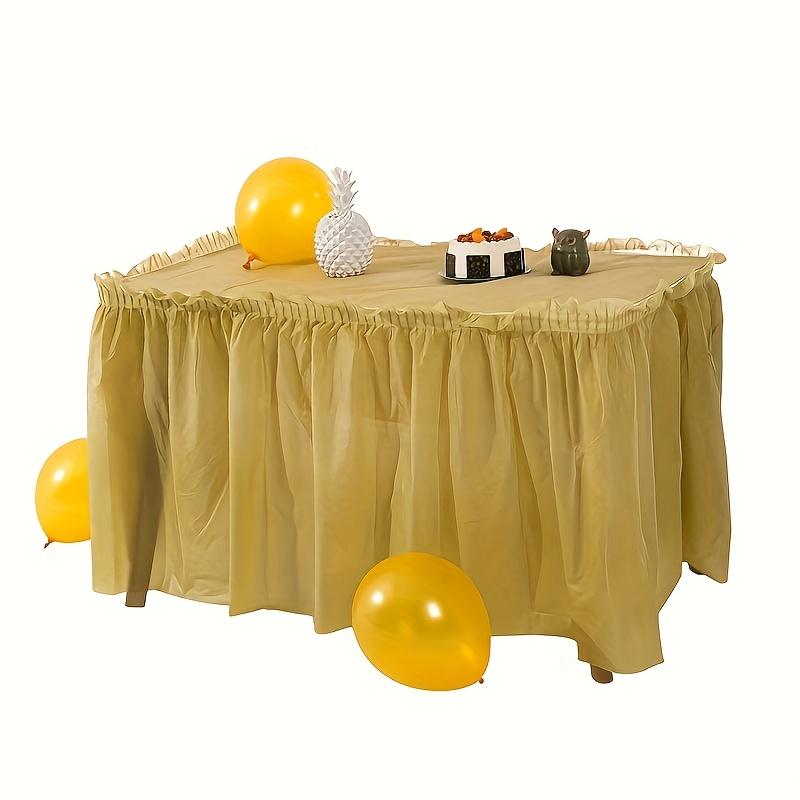 2-piece premium solid color disposable tablecloth set - elegant rectangular tablecloth with long skirt, suitable for relaxed parties and banquets, Party Decoration Supplies - perfect for fashionable celebration events
