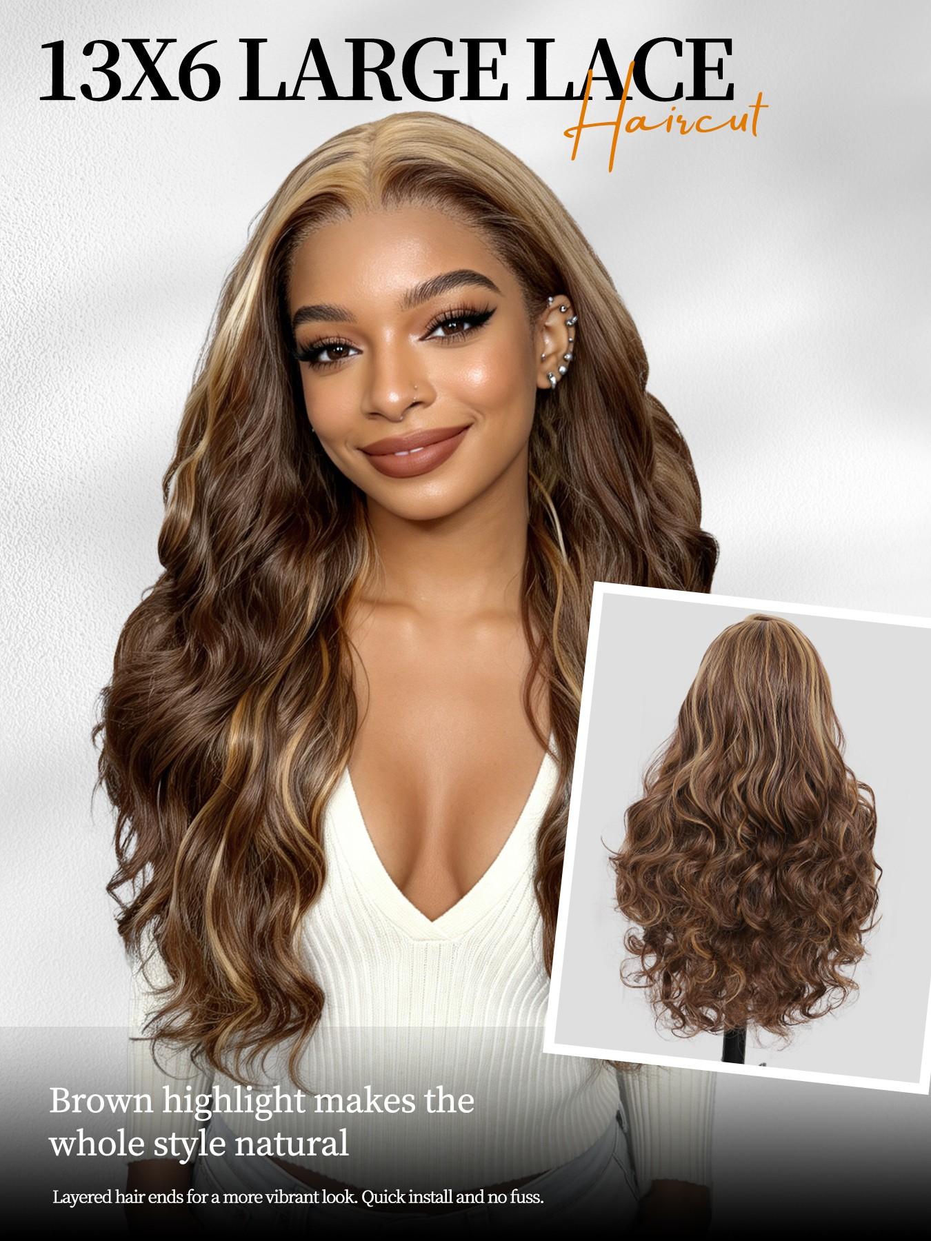 Lehanhair 24 Inch Body Wave Wigs for Women, Gorgeous Fluffy 