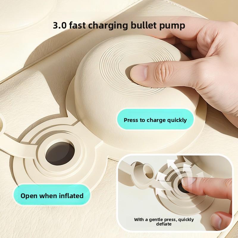 Portable inflatable foot mat pillow, adjustable height PVC travel footrest, suitable for airplanes, trains, cars, home, and office, ergonomically designed leg elevation pad, ideal for long flights, sleeping, relaxing, reducing swelling and fatigue