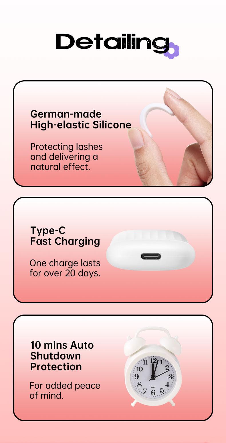 Medusara Electric Lash Styler-BU, Premium Heated Eyelash Sculpting Device, Rechargeable Heated Lash Curler, Medusara