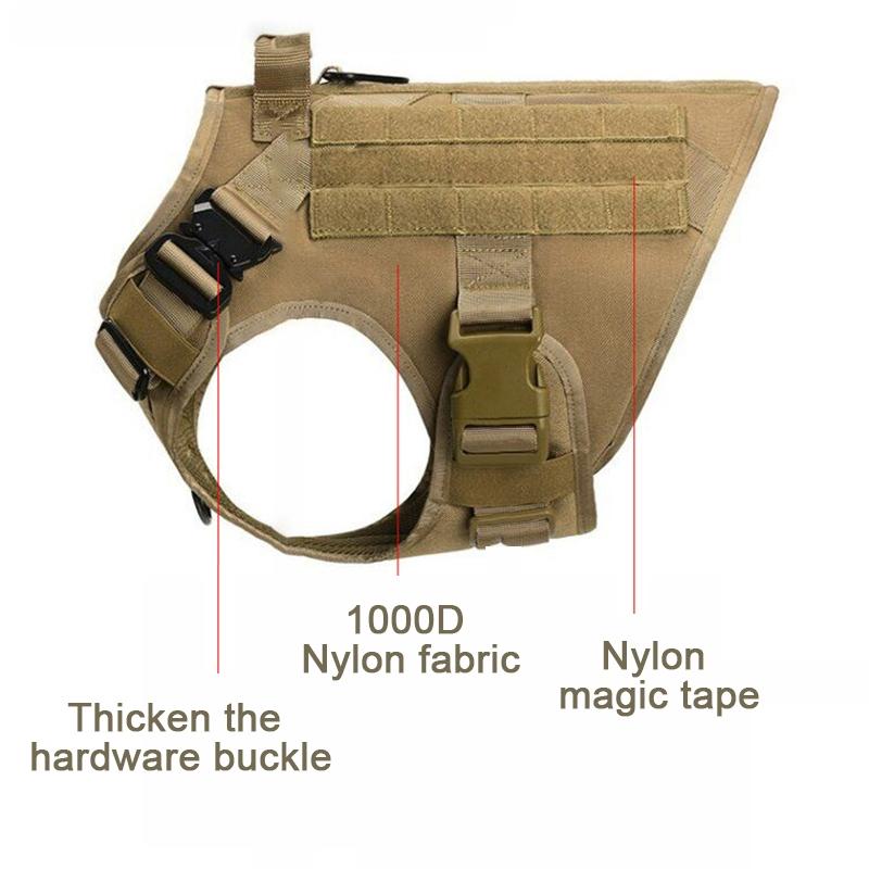 Tactical Dog Harness, Adjustable No-Pull Handle Service Vest Heavy Duty Pet Large Breed,  Dog Vest for Training Hunting Walking, Adjustable Safety Harness