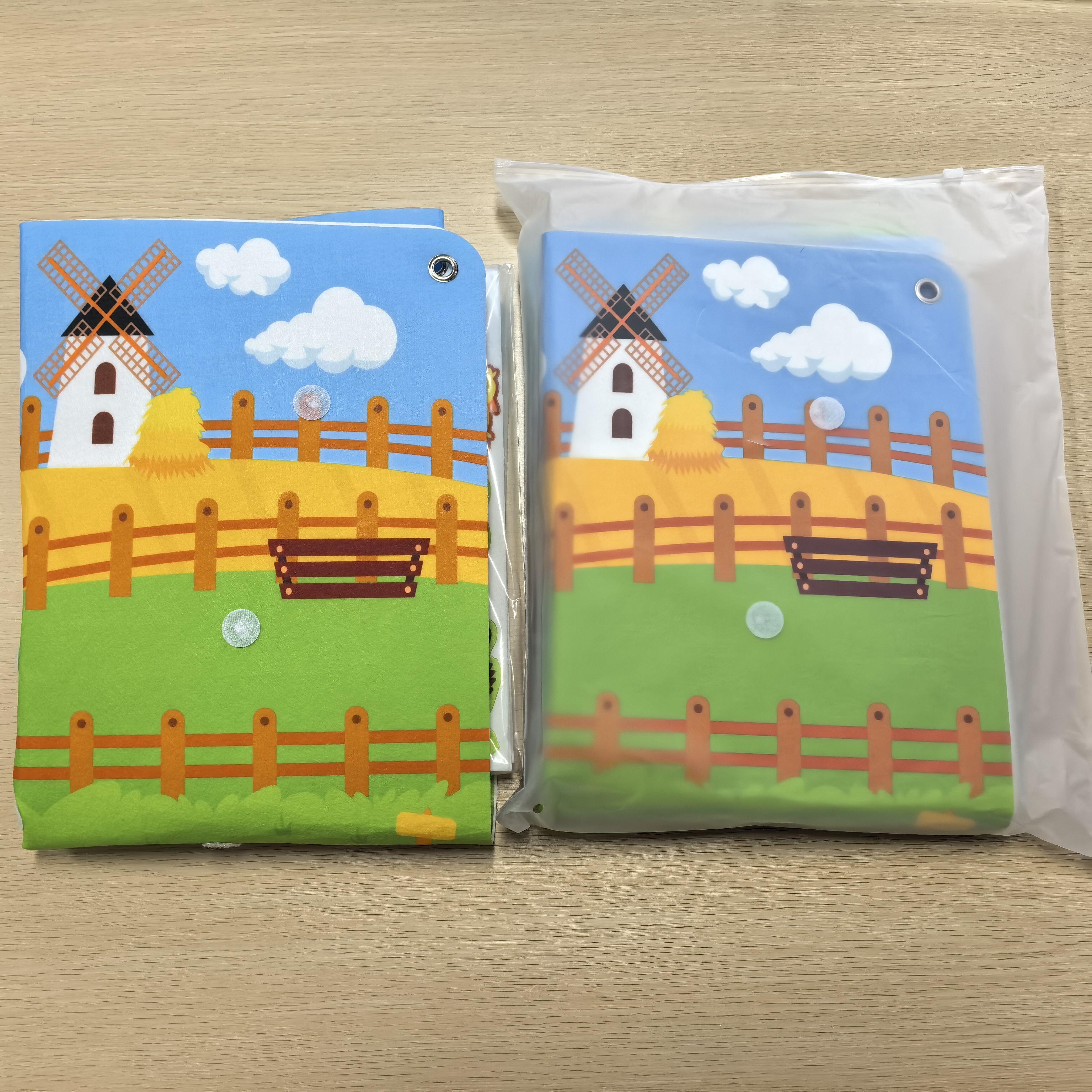 Farm Animal Felt Story Board Set, Sensory Activity Board, 1 Set Preschool Farmhouse Barnyard-Themed Story Kit, Early Learning Interactive Play Set for Kids