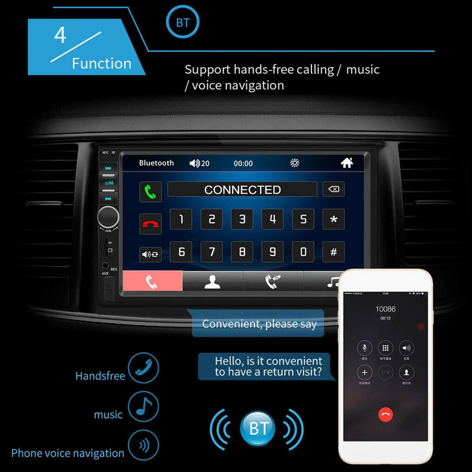 Bileeko Car Radio Digital 2 din Stereo 7inch HD Screen Autoradio Multimedia Player MP5 Bluetooth USB TF FM Camera