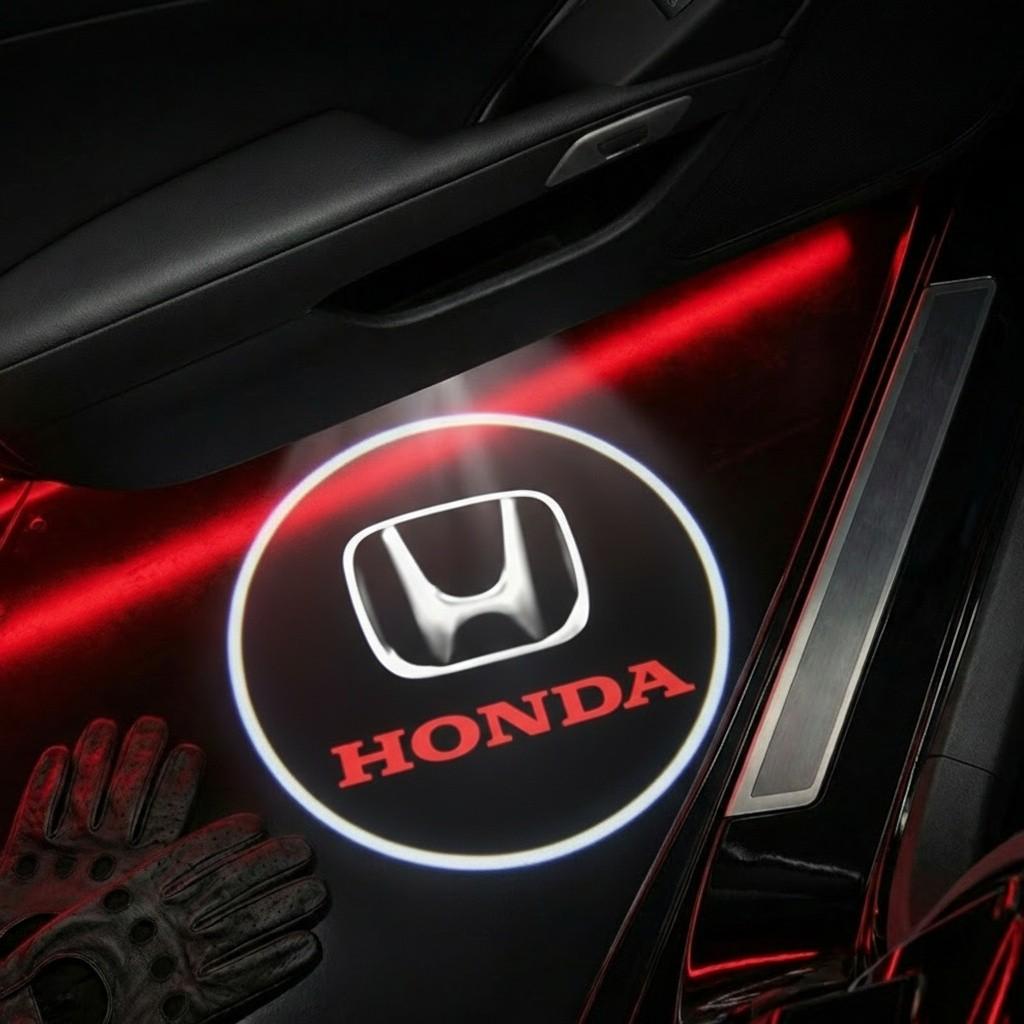 2 Pcs Honda Carbon Fiber Welcome Light Set, Car Door Projection Lamp, Laser Light, Custom Decorative Floor Lamp (batteries Not Included)