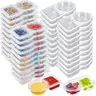 40 Pack Unisex Adults Reusable 2-Compartment Rectangular Snack Containers with Lids & Mini Sauce Boxes, for Going Out, Home, School, sohochic Kitchen Preserving Containers