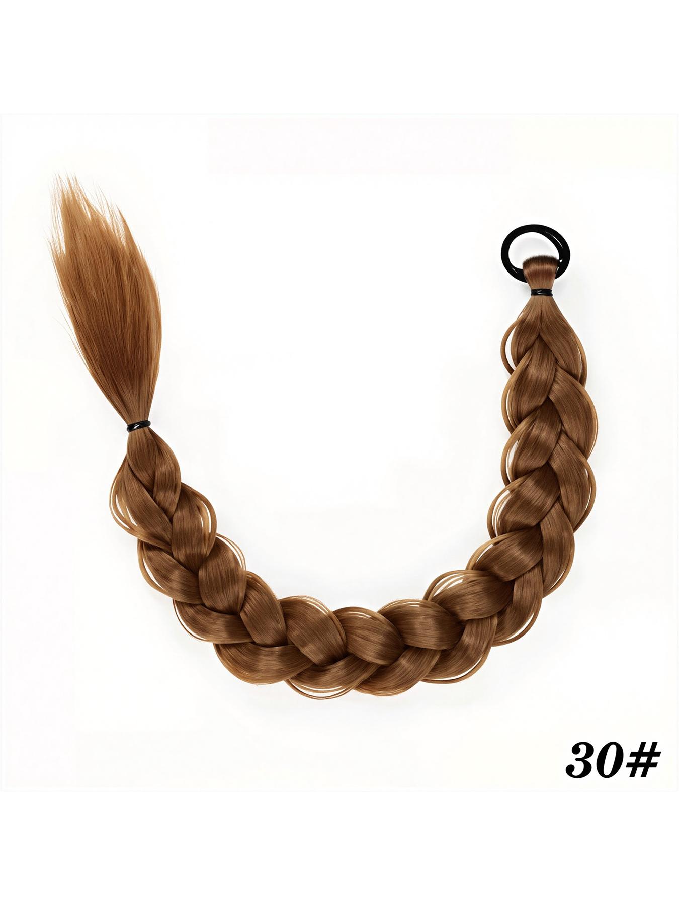 Women's Synthetic Long Twist Braid Ponytail Extension, 24-Inch Rubber Band Wig for Daily Use & Special Occasions, All-Season Hair Accessory, Synthetic Braids, Synthetic Braided Wigs