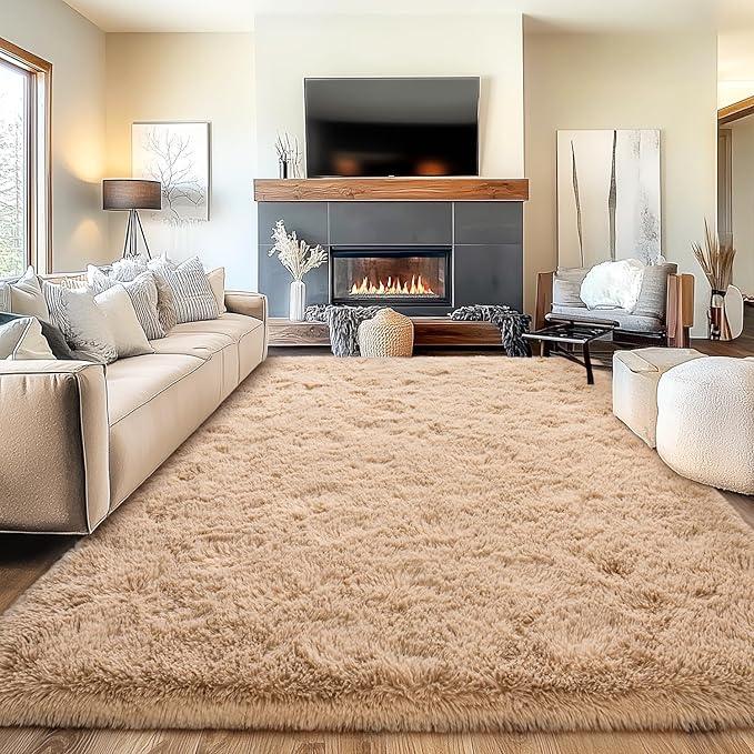 REZUTAN Soft Faux Fur Shag Rug Aesthetic Decor Carpet for Living Room Bedroom Home Decor High-Quality Faux Fur Material