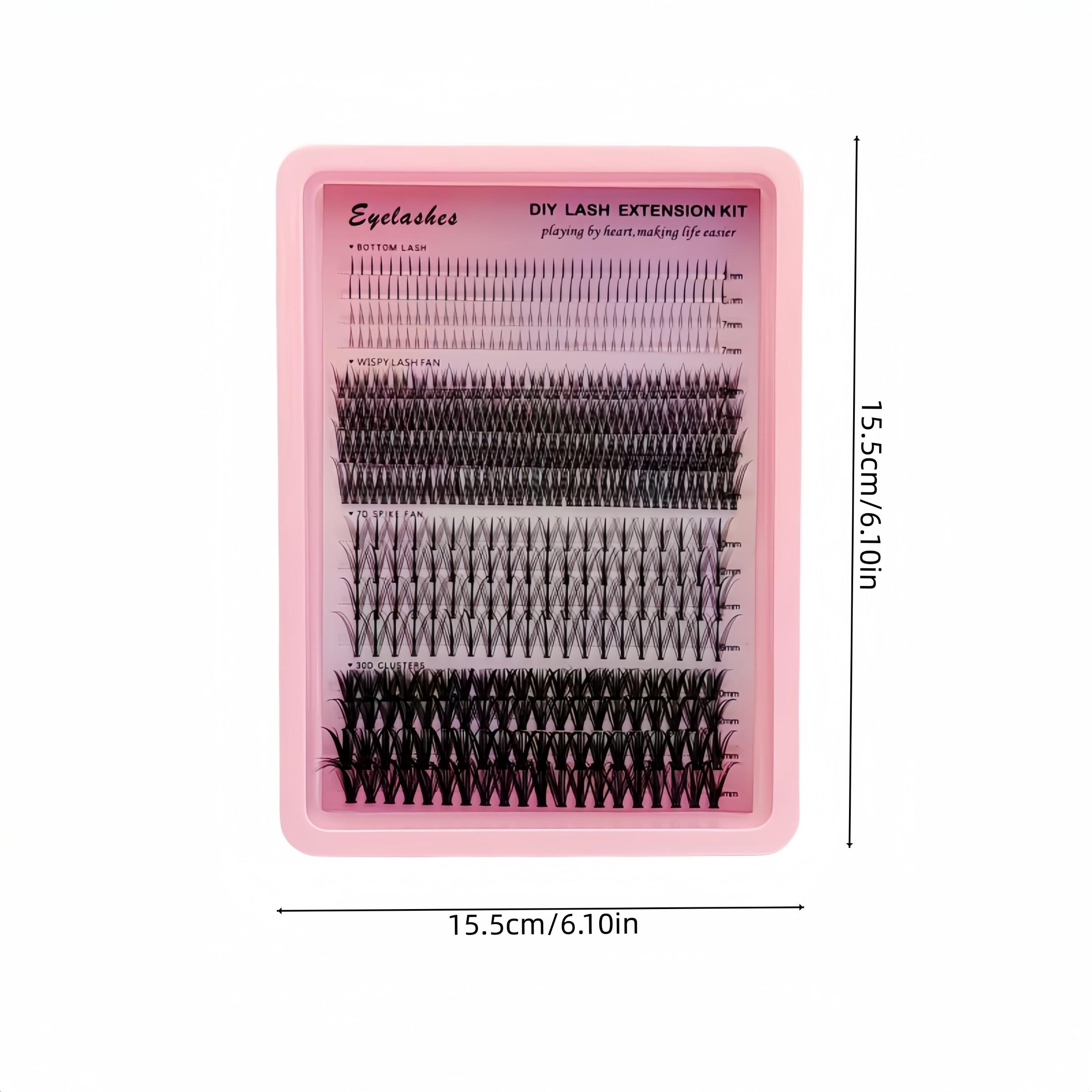 False Eyelash Extension Kit, Multi-Size 484pcs Mixed False Lashes, Natural Daily Segmented Individual Eyelashes, Includes Glue & Remover