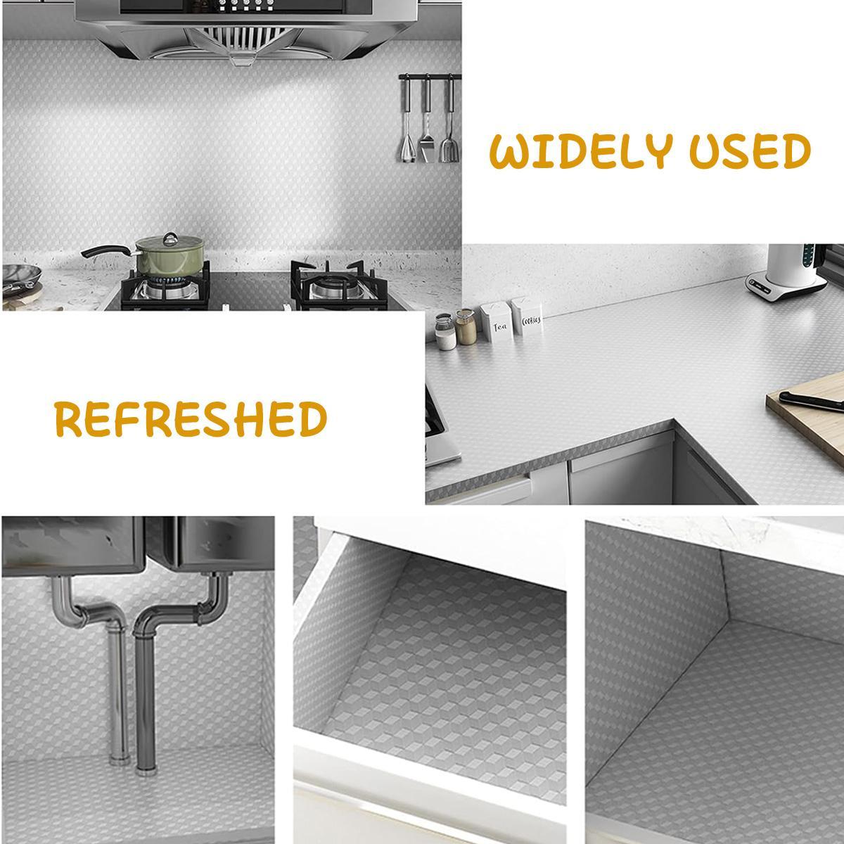 Kitchen Oil Proof Wall Sticker – Self Adhesive Waterproof Aluminum Foil Backsplash Cover, Heat Resistant Anti Grease Wallpaper for Stove, Countertop, Cabinets & Kitchen Wall Protection, Easy to Clean & Install