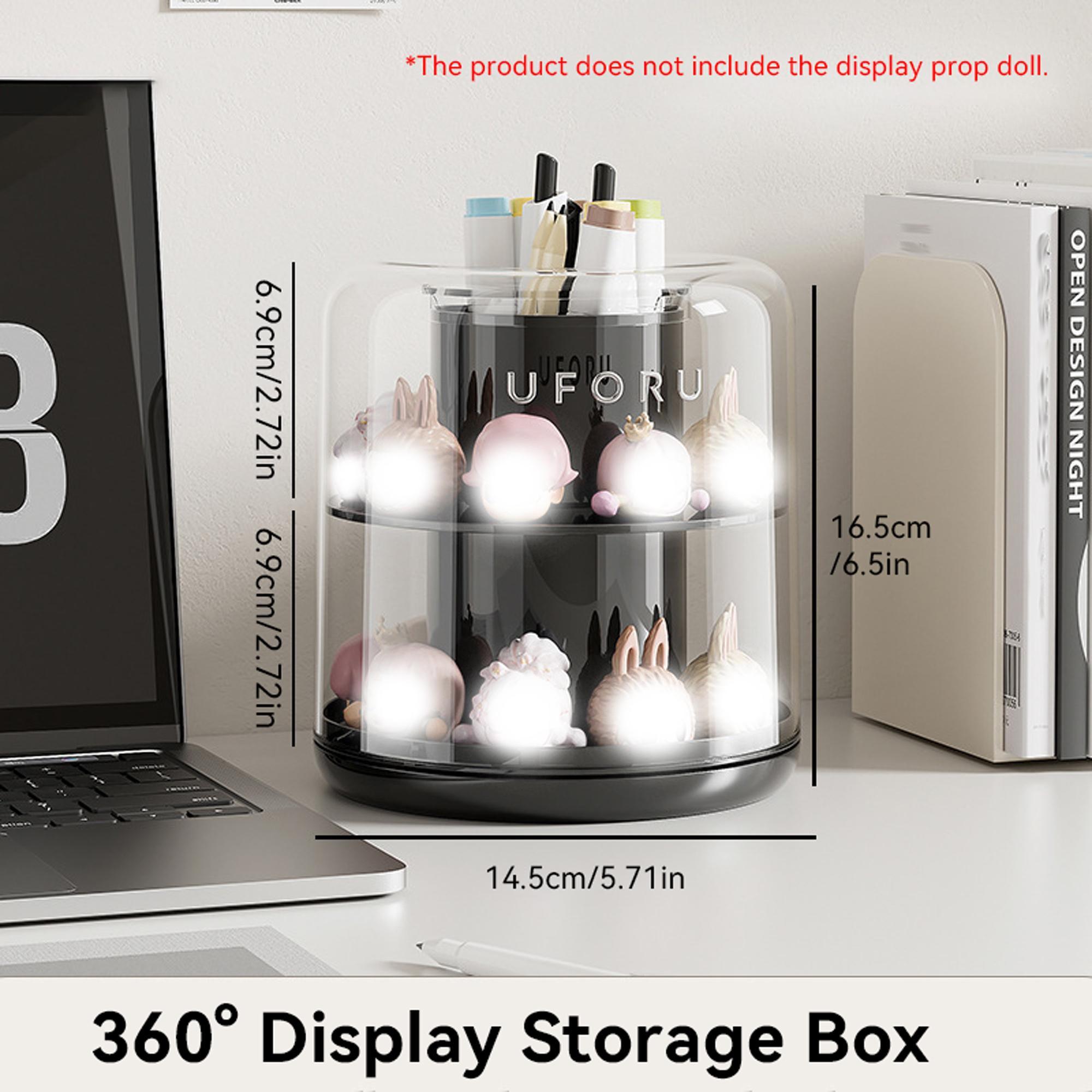 Popbean Rotating Storage Display Box, Rotating Pen Holder, Ideal for Mini Figurines/popbean, Compact and Organized Design