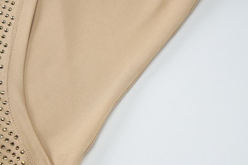 Crystal Embellished Halter Tank Top Women's Sexy Neck Tie Back Slim Bodycon Solid Top for Summer Holiday Vacation Outfit Night Party Dating Short Tops