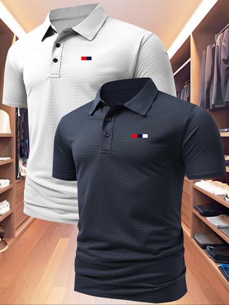 Men's Summer Polo Shirt, Casual Fitted Short Sleeve, Quick-Dry Fabric, Outdoor Sports & Leisure Wear, Athletic Sports Clothing, Birthday Gift Idea