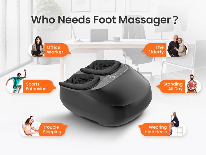 COMFIER Foot Massager Machine with Heat, Shiatsu Feet Massager  Remote Control, Customizable Settings, Pause Function, Comfort Adjustable Gift Mom