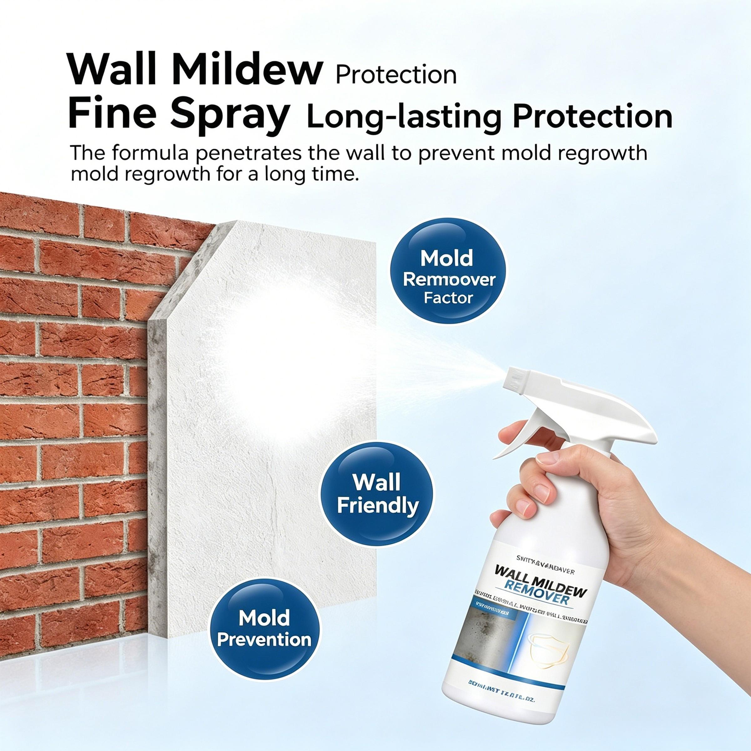Mold Removal Spray (500ml), Mold Stain Remover, Household Cleaner, Home cleaning products, Rapidly eliminates mold and inhibits recurrence, Features germ-killing and dust mite-eliminating formula