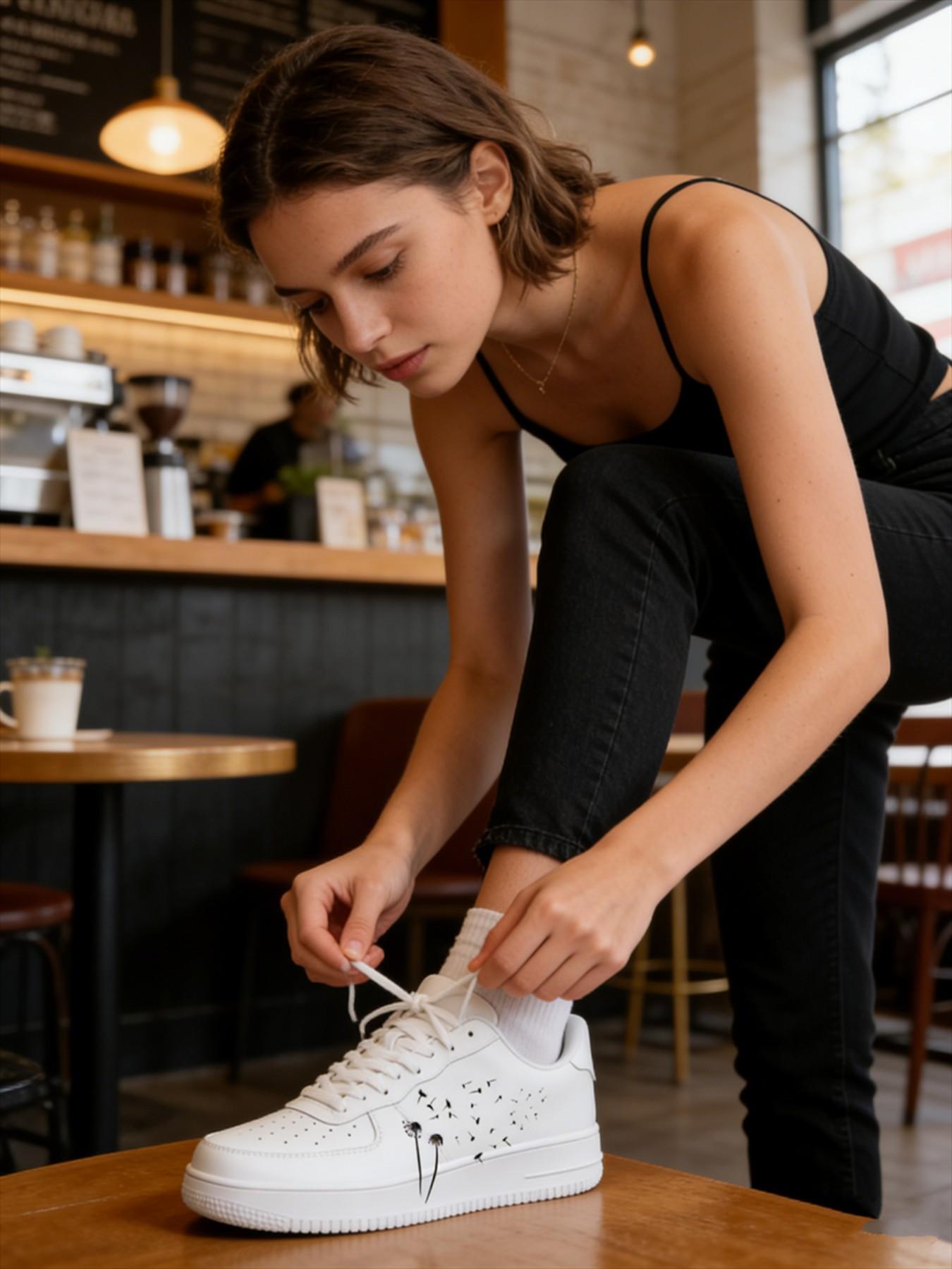 Customizable Letter Design Sneakers, Style Visible Foot Small Casual Shoes, Unique Personalized Footwear for Everyday Wear