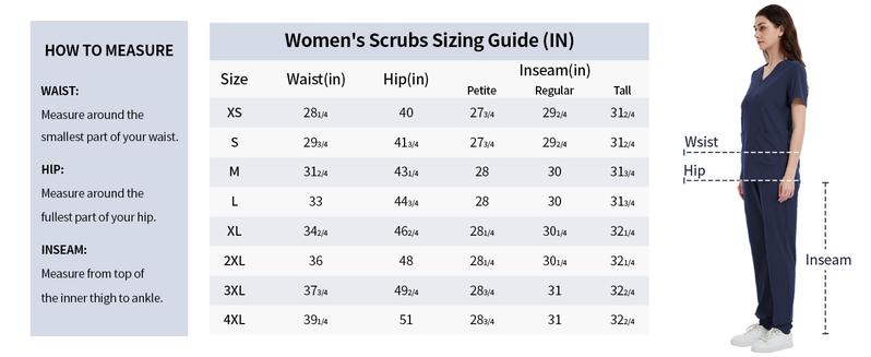 Yoga Scrub Stain Resistant Pant for Women 5 Pockets - Petite Tall Regular Jogger Scrubs, Comfort Stretch