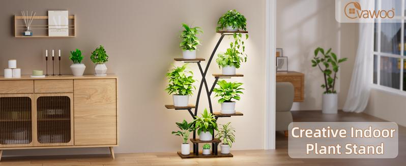 Plant Stand Indoor with Grow Lights - 7 Tiered Plant Shelf Indoor, Corner Plant Stands for Indoor Plants Multiple, 42" Metal Plant Shelves, Plant Flower Holder Display Rack for Home Patio Balcony