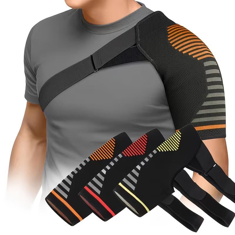 An adjustable shoulder pad, designed specifically for compression support, comfort, and protection of the shoulder. It is an ideal protective gear for adult sports and fitness