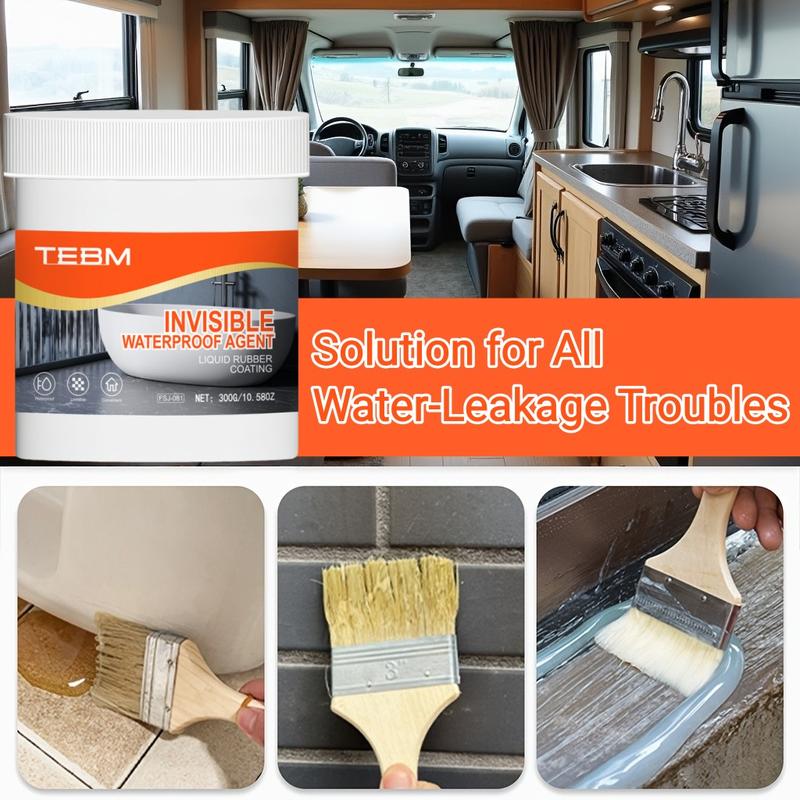 Transparent Sealed Waterproof Coating, RV Roof & Home Effective Water Proofing, Compatible with Brick Marble Cement Floor Ceiling, Waterproof Sealant Mastic