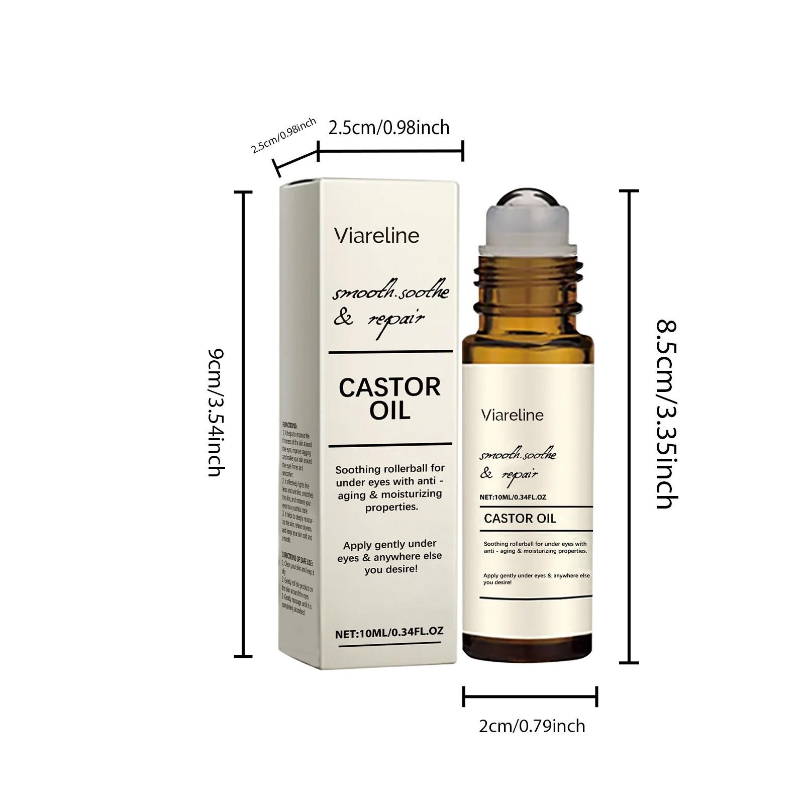 Castor Oil Eye Serum Anti-Wrinkle Remove Dark Circles Eye Bags Anti-Puffiness Lift Firm Ball Massage Moisturize Nourish Eye Care