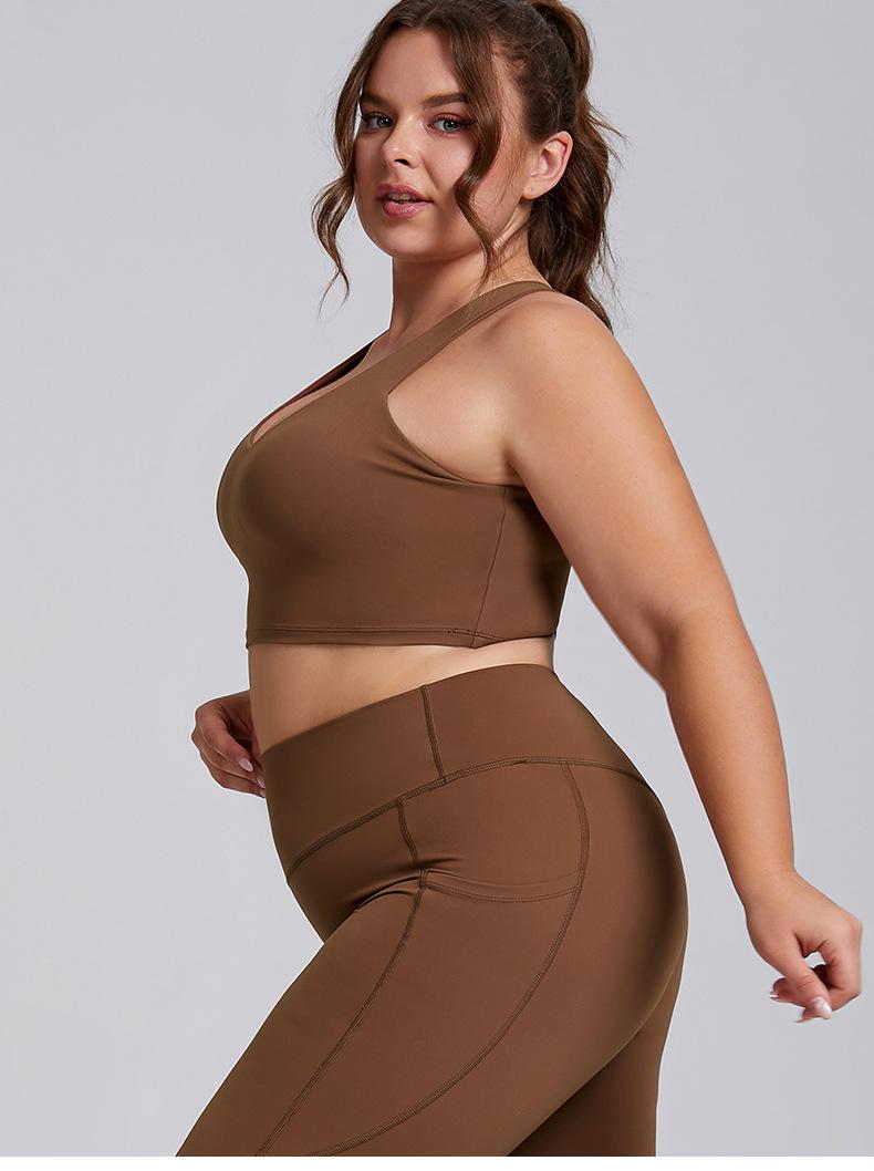 2026 Women's Plus Size 2 Piece Workout Set High Waisted Yoga Leggings with Pockets & Sports Bra