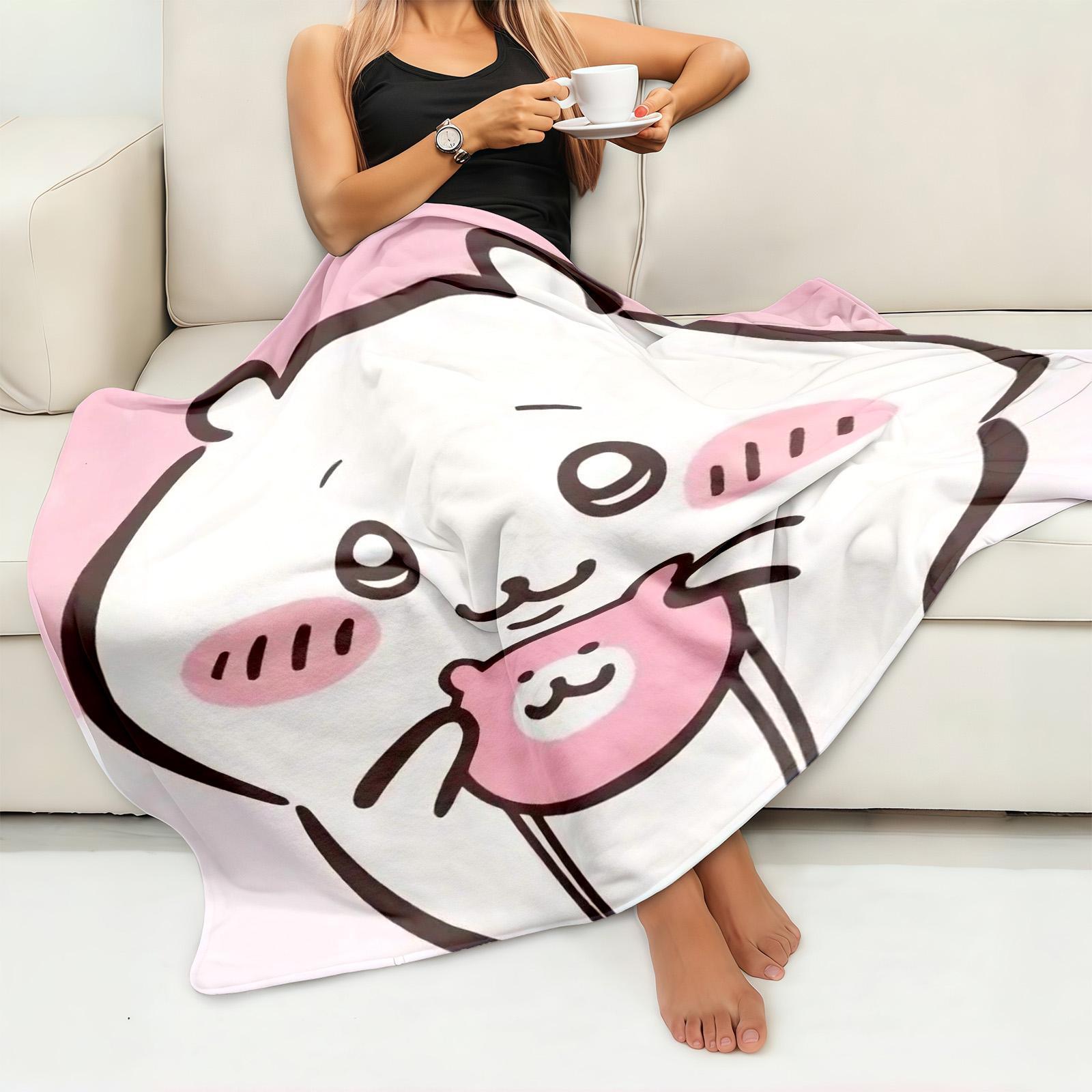 1 piece Cute panda hugging pink bear plush toy themed flannel blanket - Oversized fluffy warm sofa blanket, flannel for beds, all-season multi-purpose, modern style, machine washable, digital print design, 100% polyester, suitable for sofa, bed