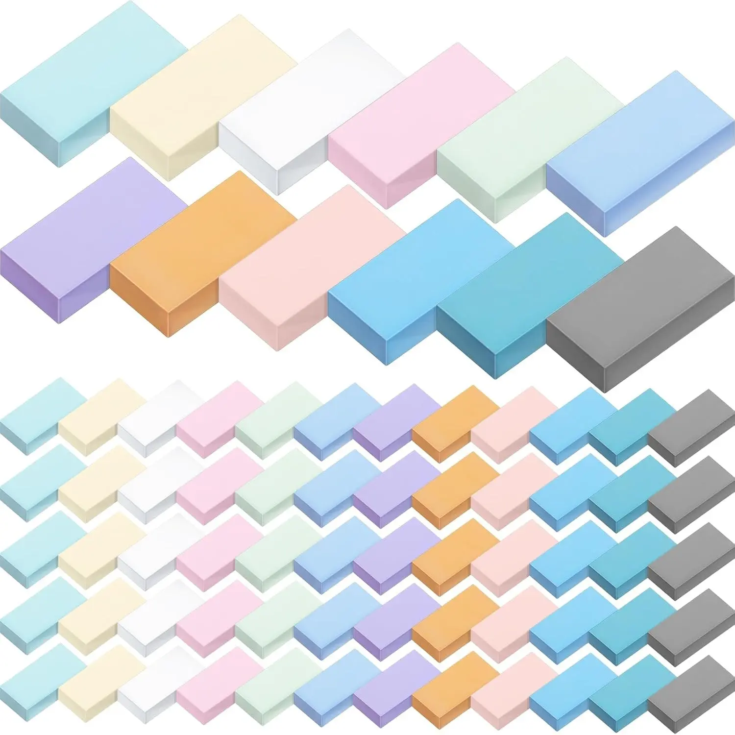 144 Pcs Bulk Erasers for Kids Pencil Erasers School Gifts for Student Pastel Colors Neon Colors Cute Party Favor for Classroom Art Office, Back-to-School Supplies(Stylish Color)