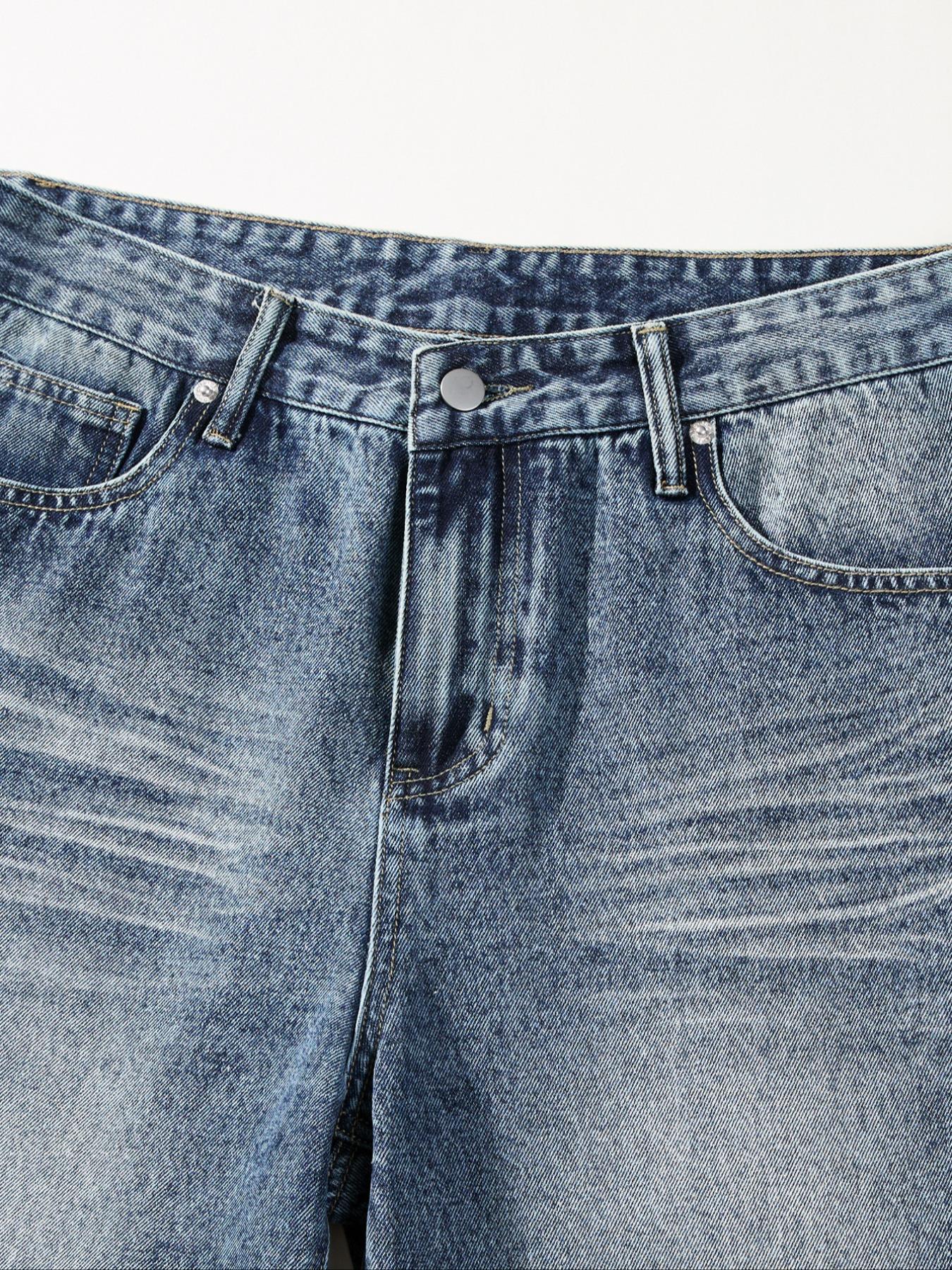 Men's Vintage Washed Wide Leg Denim Jeans, Casual Loose-Fitting Straight Leg Jeans, Y2K Street Style, All Seasons, Perfect Gift for Boyfriend