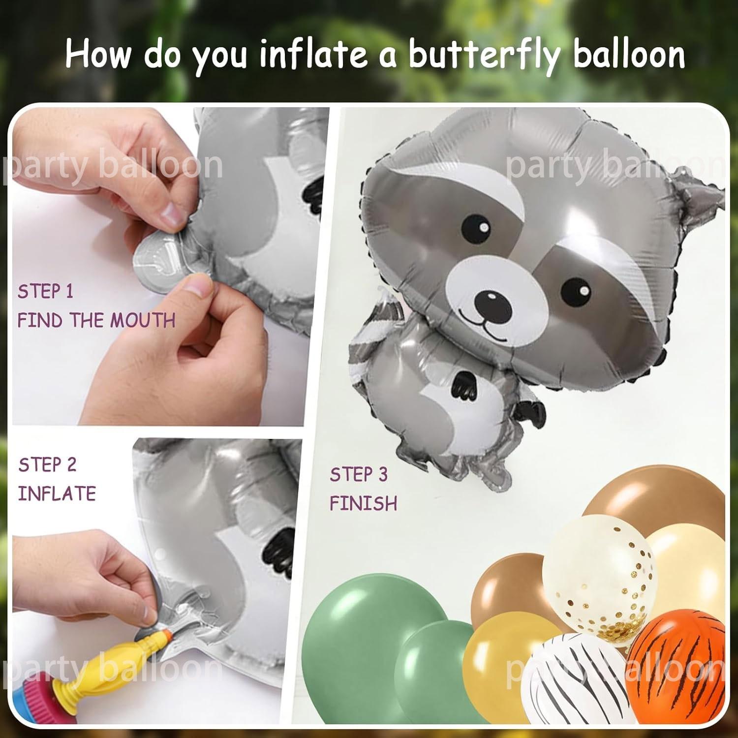 134pcs Tropical Jungle Animal Birthday Party Balloon Decor Set, Giraffe Lion Elephant Balloons, Zebra Pattern Latex Balloons, Outdoor Events