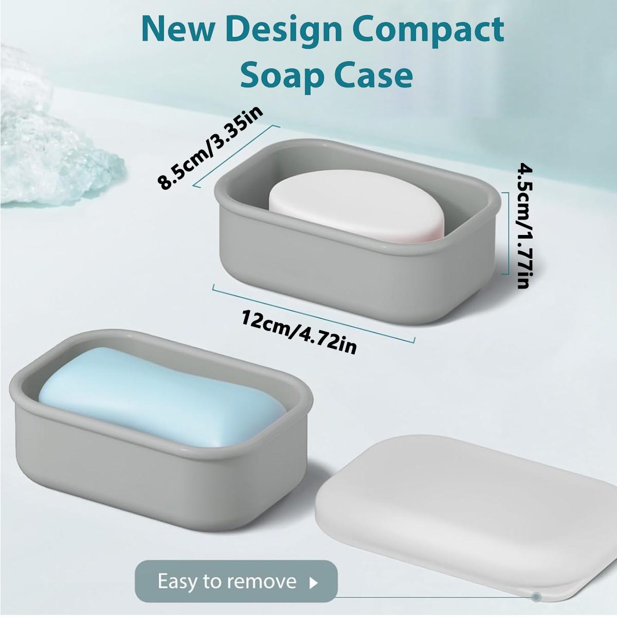 Compact Leakproof Travel Soap Case, Silicone Soap Box with Draining Layer, Enhanced Soap Container, Suitable for Camping, Gym, Bathroom, Outdoor Essentials