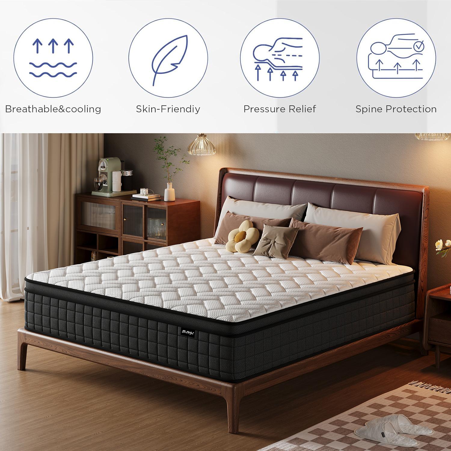 【EVLWZL】8/10/12/14 inch Twin, Full, Queen, King Boxed Memory Foam Mattress Medium Firm Soft & Comfortable sweet night hybrid bed modern Mattress Bedroom Comfy Aesthetic Design queen size mattress